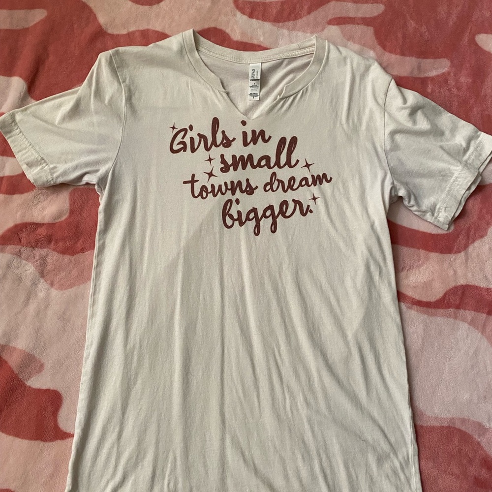 Bella Canvas Cream Short Sleeve Tee with Script Print